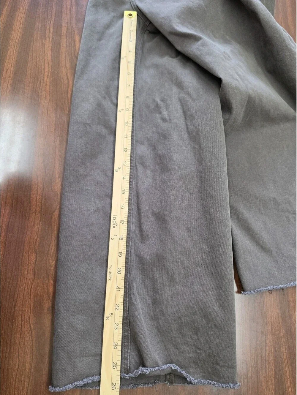 Banana Republic Factory Chocolate Brown Raw Hem Wide Leg Cropped Jeans Womens 28